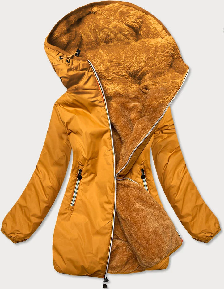Oboustranná bunda pro ženy v hořčicové barvě F32 Z-DESIGN