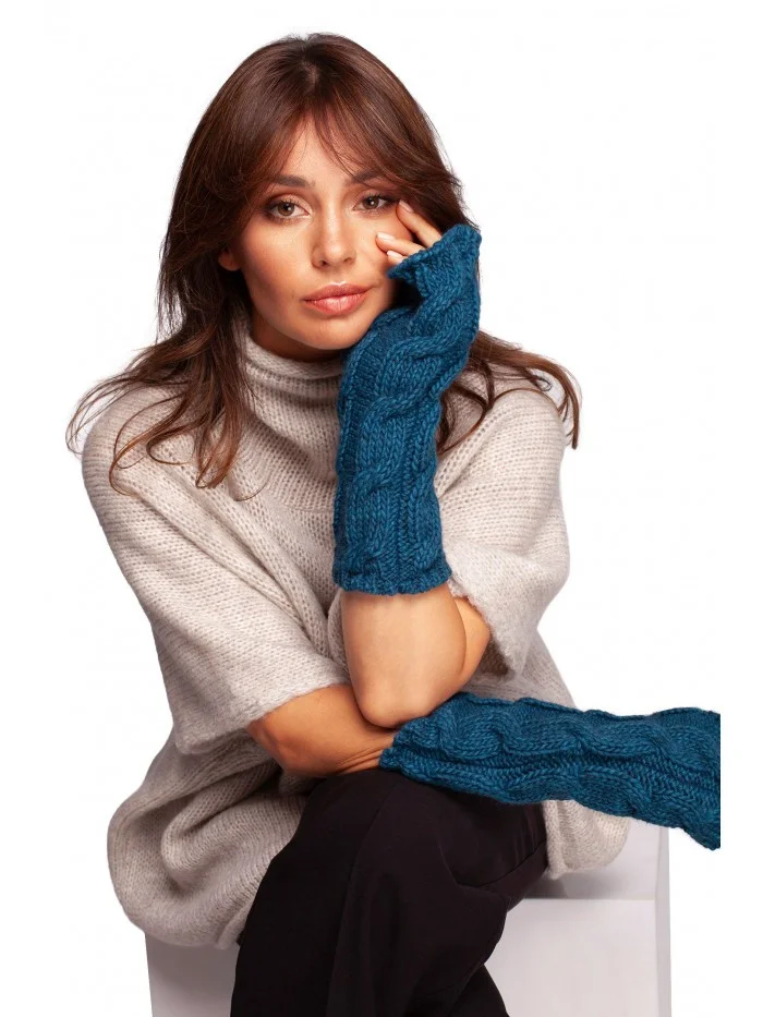 Bezprsté pletené rukavice pro ženy - Ocean Blue