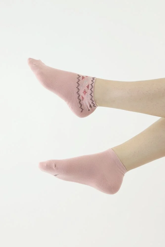 Růžové Moraj ponožky s barevnou aplikací