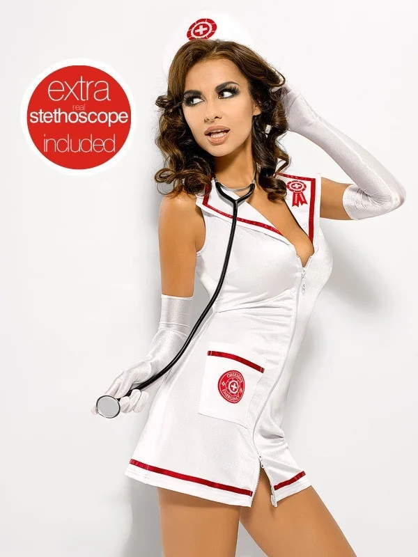 Dámský sexy kostým Emergency dress + stetoskop - Obsessive