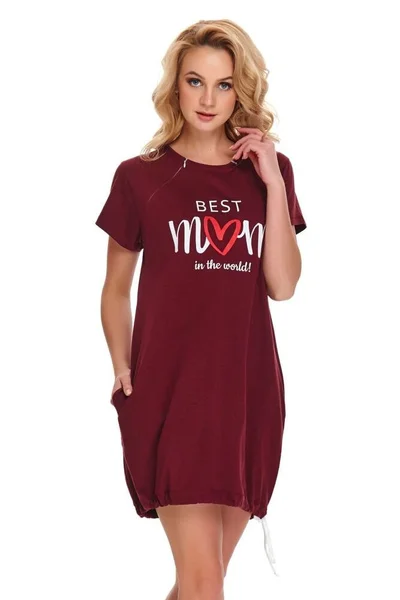 Dámské mateřská noční košile Best mom 2 vínová Dn-nightwear