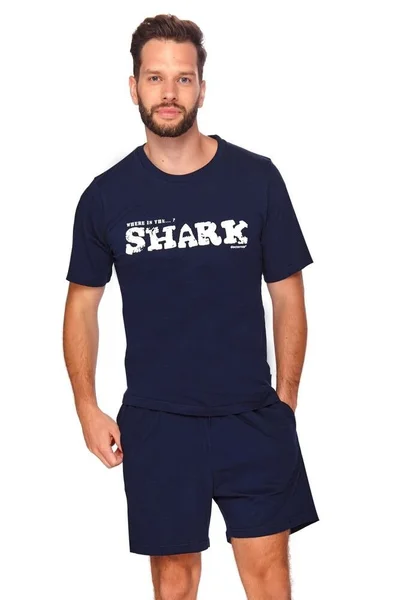 Pyžamo pro muže Shark tmavě modré Dn-nightwear