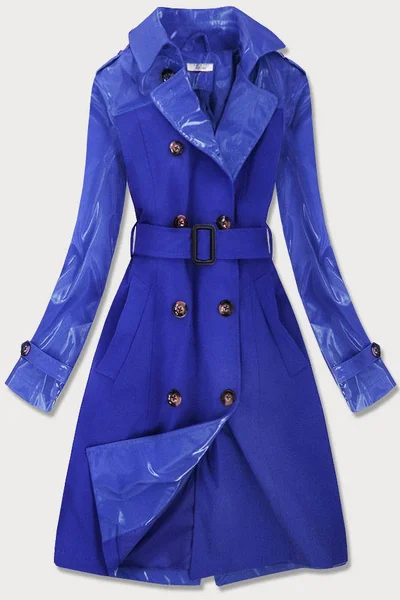 Světle modrý tenký kabát z různých spojených materiálů HX7 ZAC&ZOE