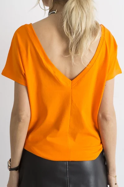 Dámské oranžové tričko se zadním výstřihem FPrice