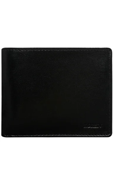 Černá pánská vodorovná kožená peněženka FPrice
