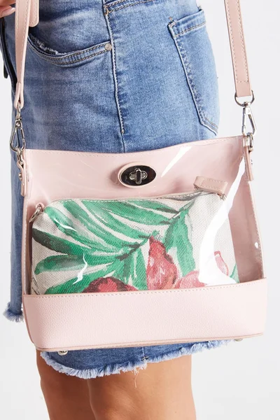 Světle růžová kabelka s kosmetickou taškou FPrice