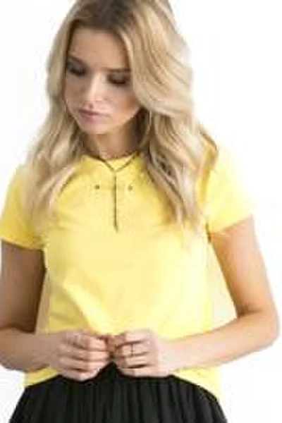 Dámské obyčejné žluté tričko FPrice