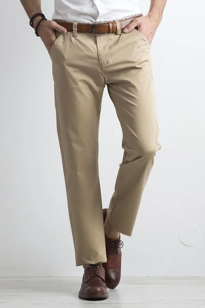 Pánské klasické béžové kalhoty FPrice