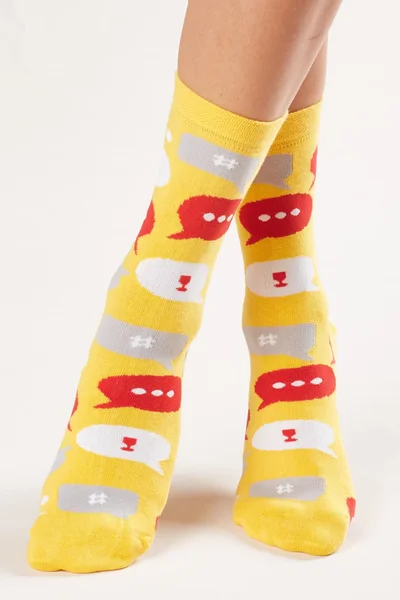 Žluté ponožky s potiskem FPrice