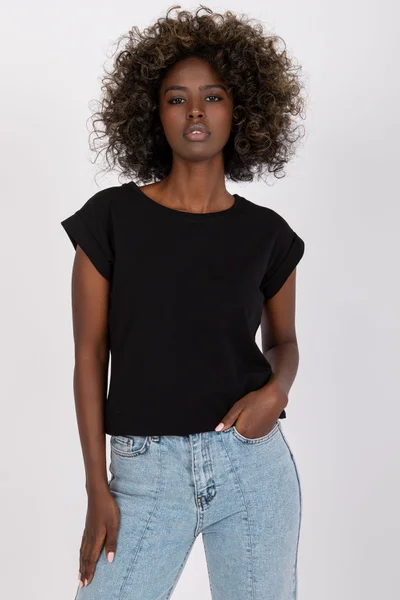 Černé dámské obyčejné tričko FPrice