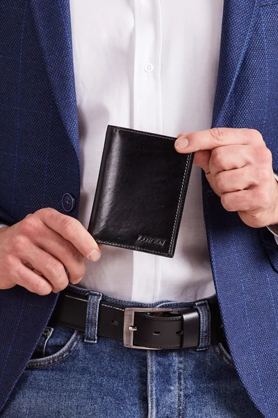 Pánská černá kožená peněženka FPrice