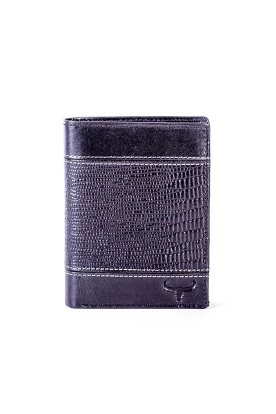Černá kožená peněženka pro muže s reliéfem FPrice