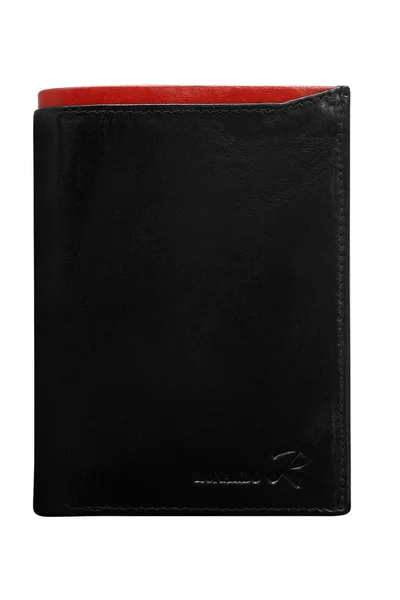 Černá kožená peněženka pro muže s červeným lemováním FPrice