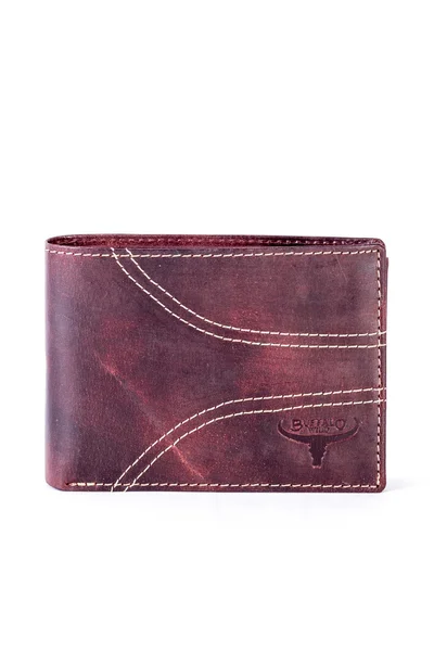 Hnědá kožená peněženka s prošíváním FPrice