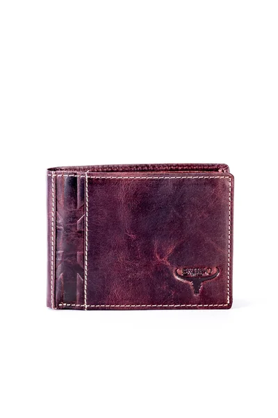 Pánská hnědá kožená peněženka s vyraženým znakem FPrice