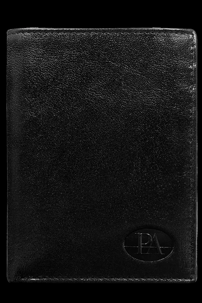 Pánská černá kožená peněženka bez zapínání FPrice