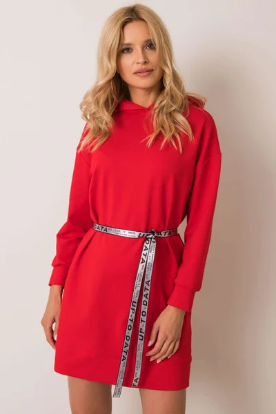 Červené šaty s kapucí FPrice