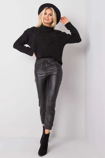 Dámské černé voskované kalhoty FPrice