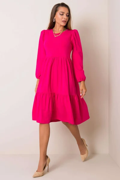 RUE PARIS Tmavě růžové bavlněné šaty FPrice