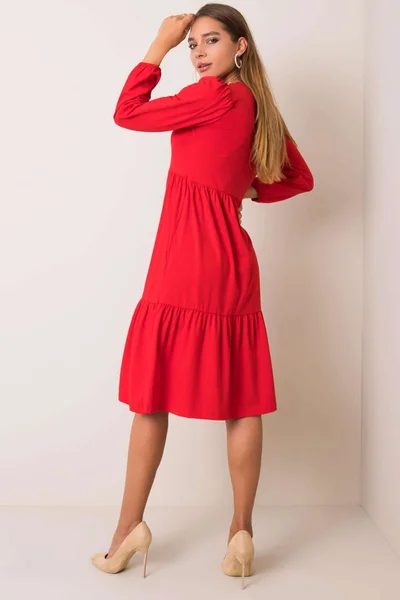 RUE PARIS Červené bavlněné šaty FPrice