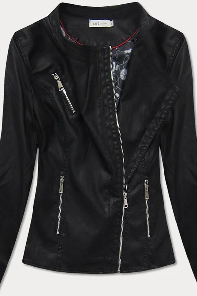 Černá dámská koženková bunda 1O3FLY LHD