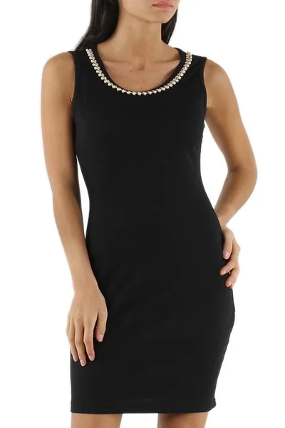 Dámské společenské značkové šaty Luxestar zdobené perlami krátké černé - Černá - Luxestar