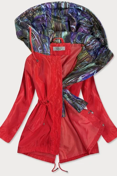 Červenávícebarevná bunda pro ženy s ozdobnou kapucí 055M2 ZAC&ZOE