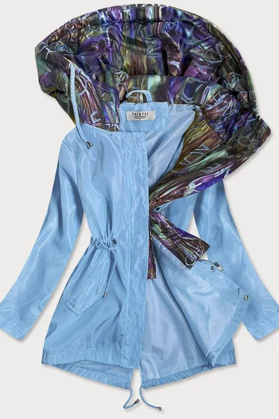 Světle modrávícebarevná bunda pro ženy s ozdobnou kapucí 24RC5L ZAC&ZOE
