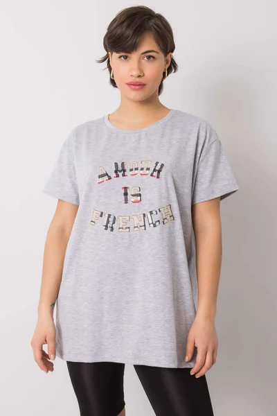 Šedé dámské tričko s nápisem FPrice