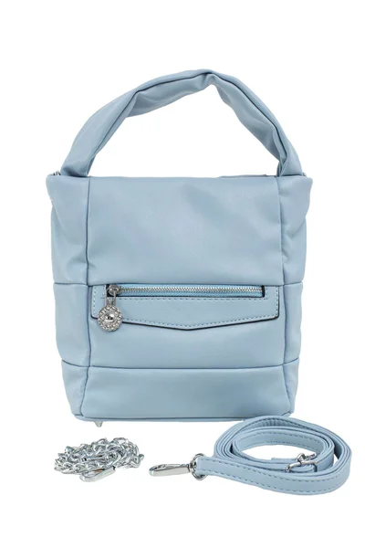 Světle modrá dámská kabelka vyrobená z ekologické kůže FPrice