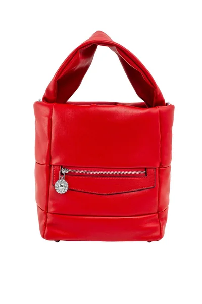 Červená dámská kabelka vyrobená z ekologické kůže FPrice