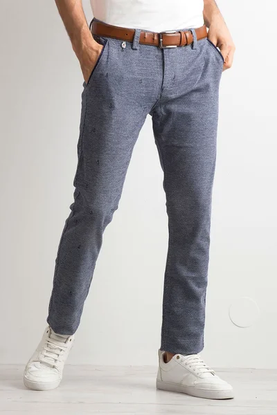 Pánské kalhoty s jemným modrým vzorem FPrice