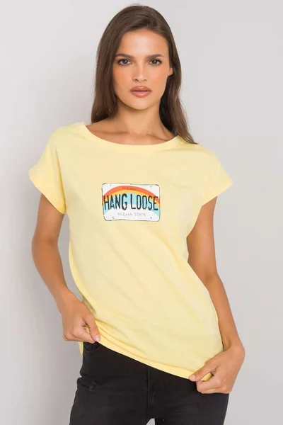 Dámské světle žluté bavlněné tričko FPrice