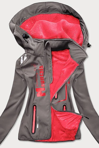 Dámská softshelová bunda v grafitovo-růžové barvě 05293 J.STYLE