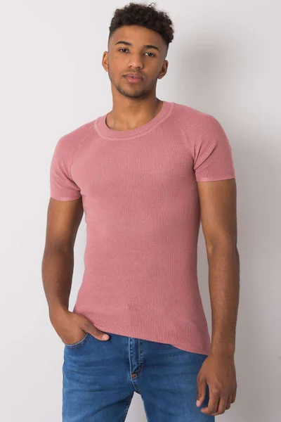 Dusty růžové pánské pletené tričko FPrice