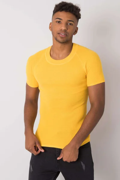 Žluté pletené pánské tričko FPrice