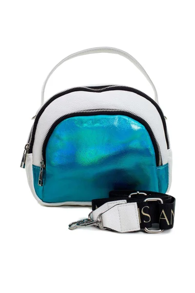 Bílo-modrá dámská kabelka s uchem FPrice