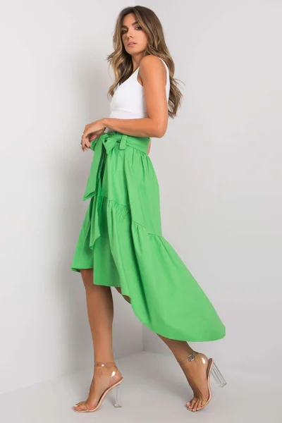 RUE PARIS Zelená sukně s vázáním FPrice