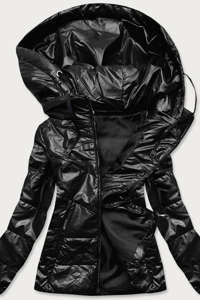 Černá lesklá bunda pro ženy 3I4F4 S'WEST