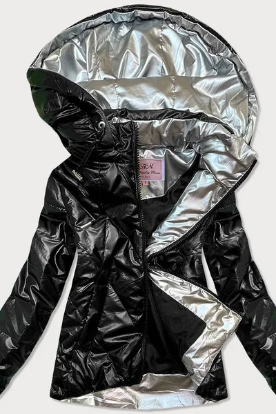 Černá dámská lesklá bunda 916W62 MHM