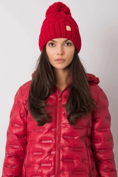 Červená zateplená zimní čepice FPrice