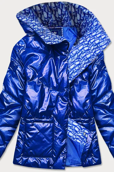 Světle modrá bunda pro ženy s leskem 9BH Ann Gissy