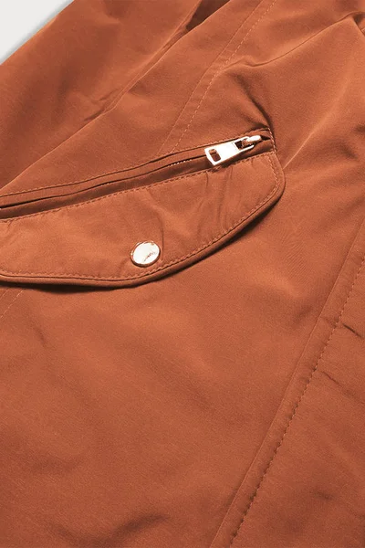 Oboustranná vypasovaná bunda pro ženy v karamelovo-pepito barvě 53S LHD