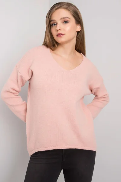 Dámský světle růžový oversize svetr FPrice