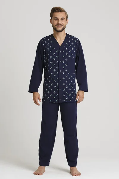 Pánské rozepínací pyžamo Gucio U3Y876 dłr 4XL-5XL