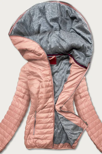 Růžová bunda pro ženy s kapucí 86J LHD