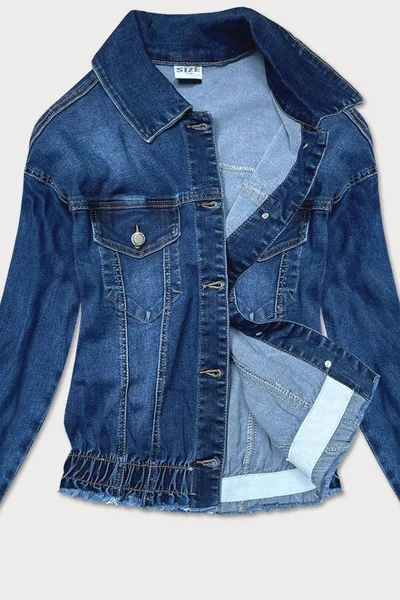 Tmavě modrá dámská džínová netopýří bunda 135Q P.O.P. SEVEN