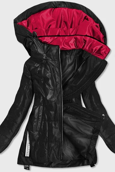 Černá bunda pro ženy s barevnou kapucí 5M486O ROSSE LINE