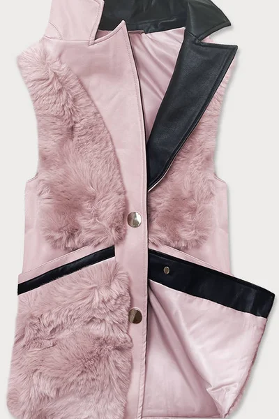 Růžová dámská vesta s kožíškem 5GK S'WEST