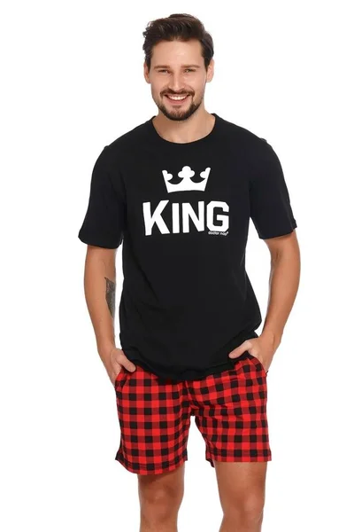 Krátké pyžamo pro muže King černé Dn-nightwear